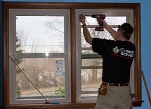 Cutaway view of a replacement window installation in St. Croix Valley